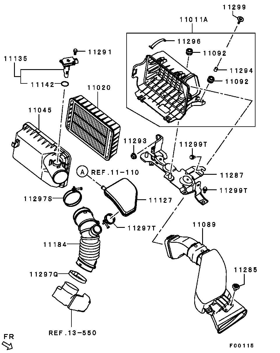 Резонатор воздушного фильтра мотора для Мицубиси Аутлендер 2006-2009