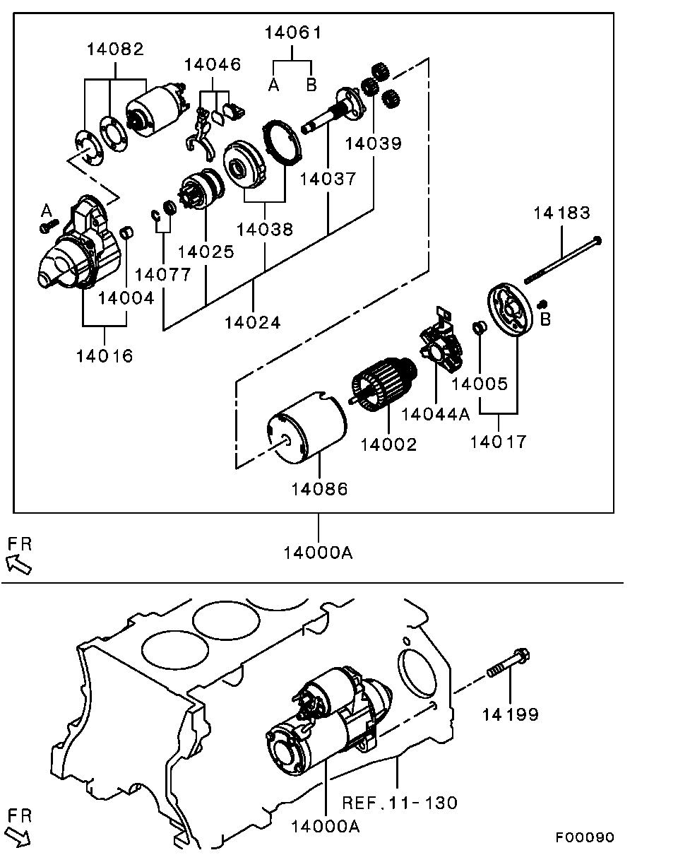 Стартер в сборе для Мицубиси Аутлендер 2006-2009