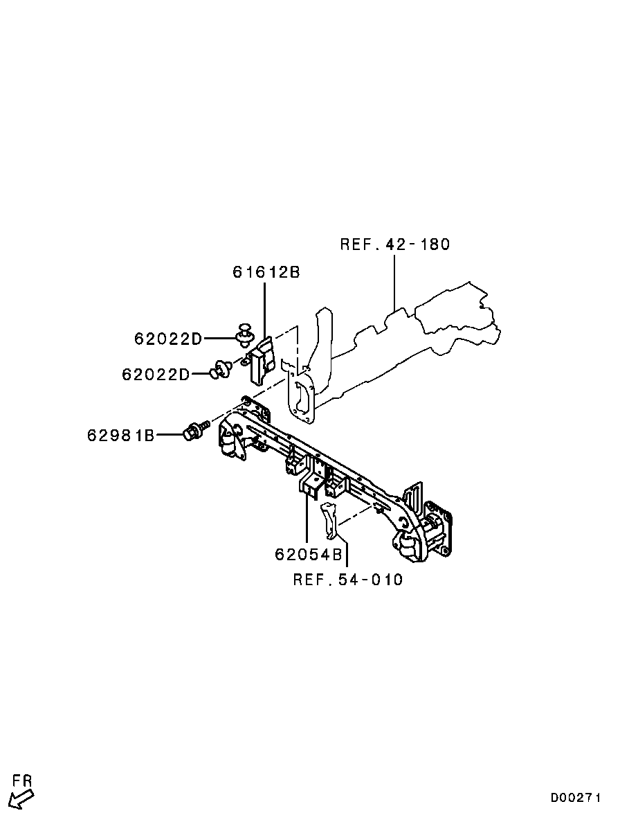 Усилитель переднего бампера для Мицубиси Аутлендер 2006-2009