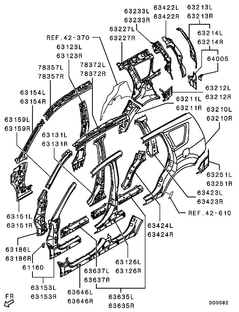 Крыло заднее правое для Мицубиси Аутлендер 2006-2009