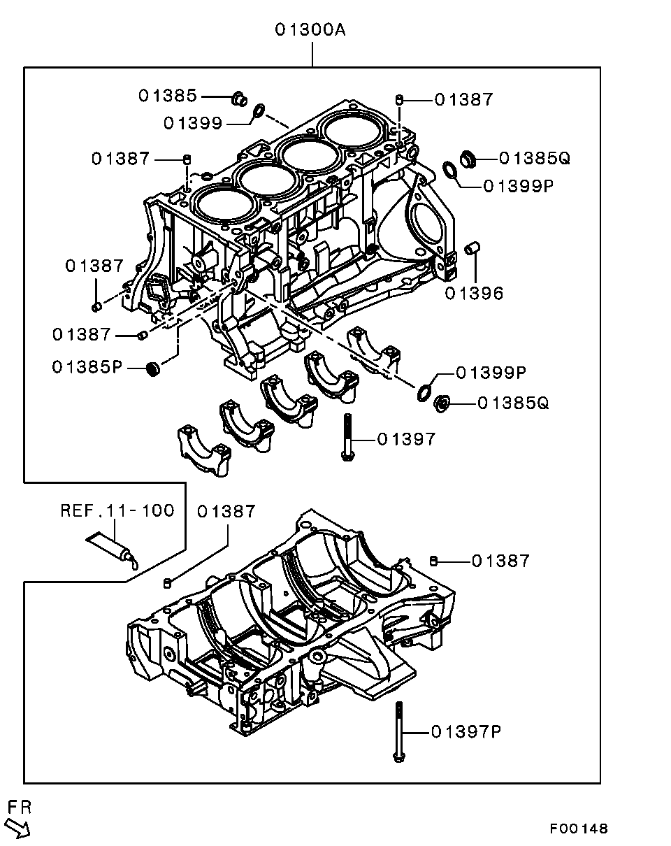 Блок цилиндров в сборе для Мицубиси Аутлендер 2009-2013