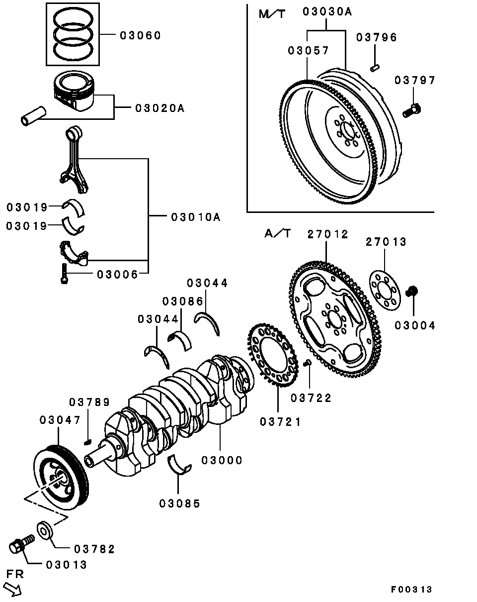 Поршень в сборе для Мицубиси Аутлендер 2009-2013