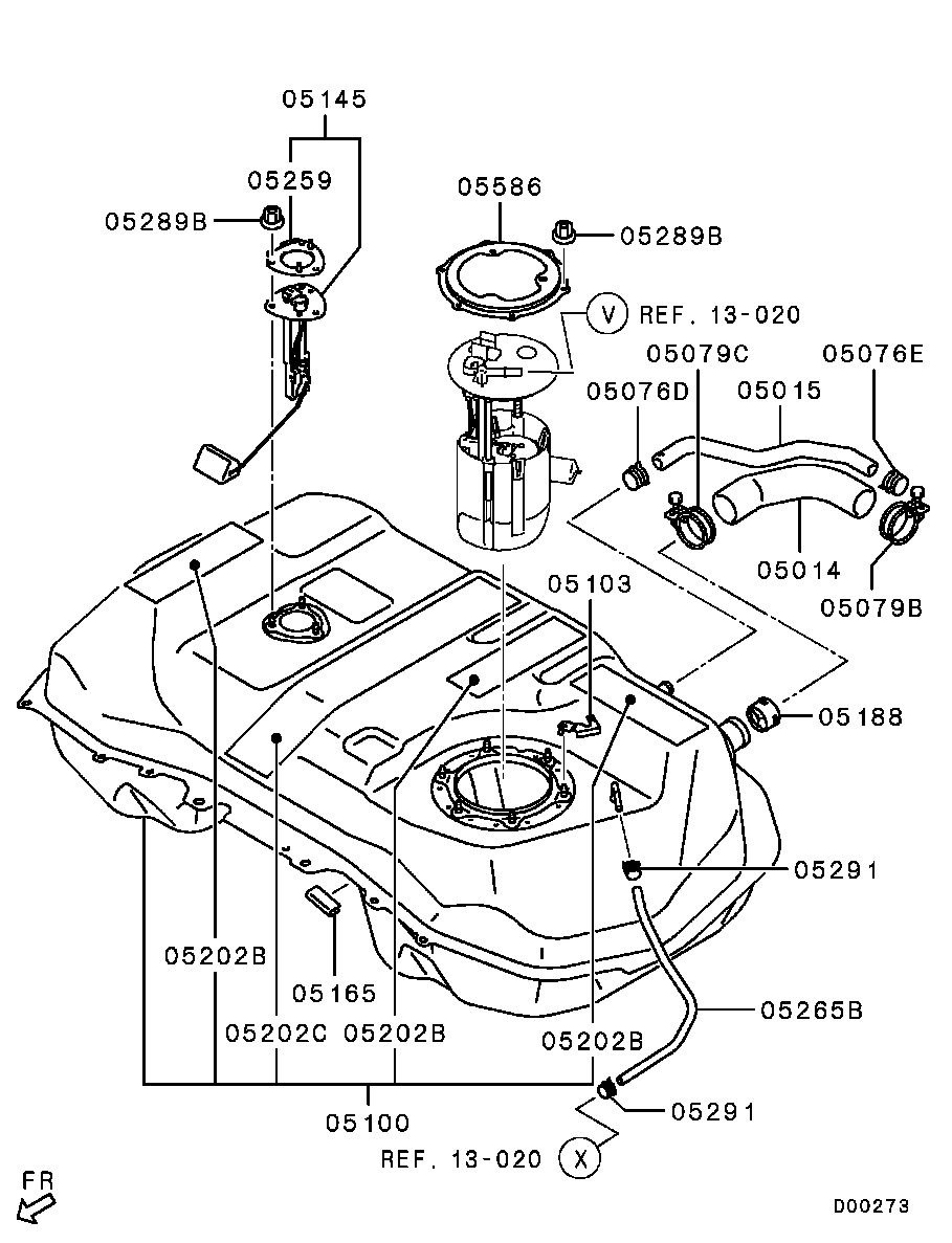 Бак топливный для Мицубиси Аутлендер 2009-2013