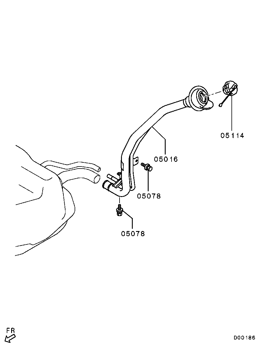 Горловина заливная бака топливного для Мицубиси Аутлендер 2009-2013