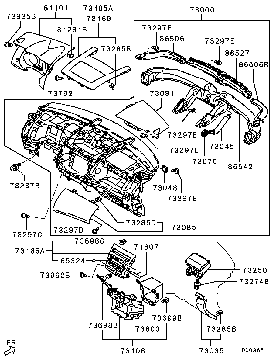Приборная панель для Мицубиси Аутлендер 2009-2013