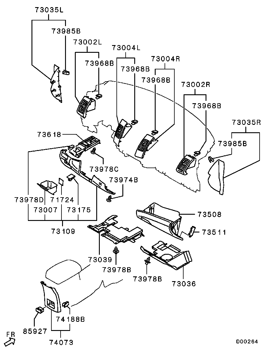 Перчаточный ящик, бардачок для Мицубиси Аутлендер 2009-2013