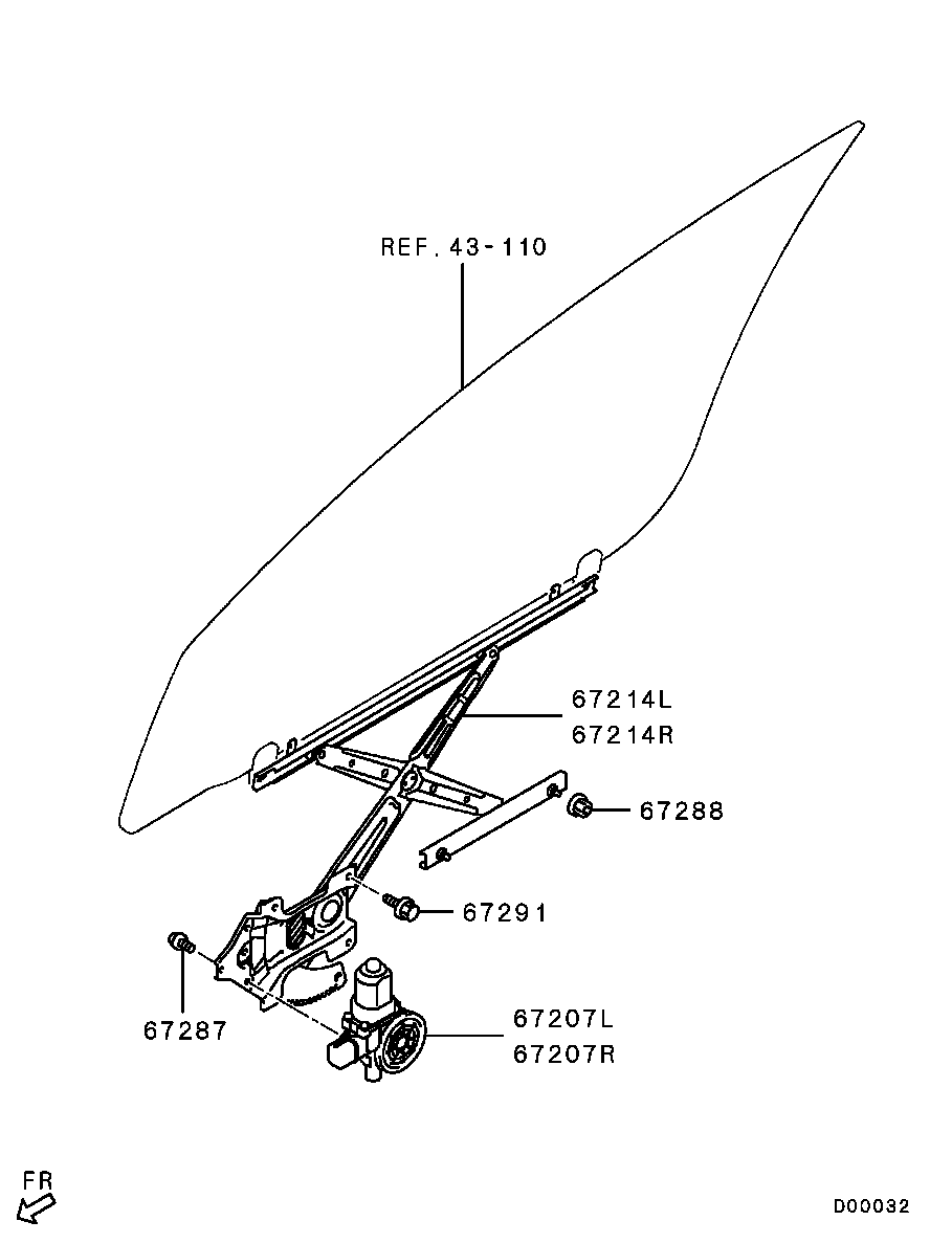 Мотор стеклоподъемника переднего левого для Мицубиси Аутлендер 2009-2013