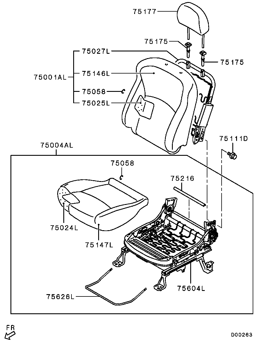 Спинка сиденья водителя для Мицубиси Аутлендер 2009-2013