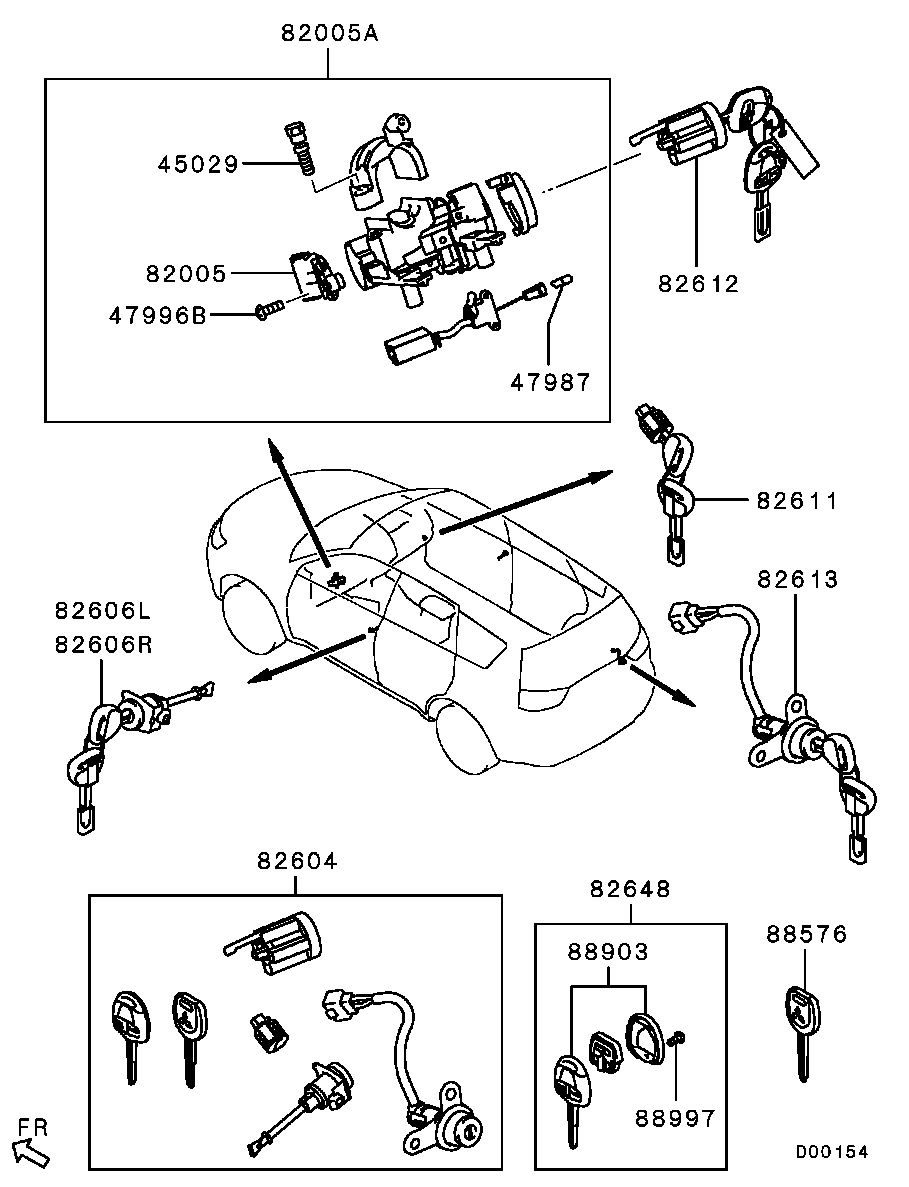 Комплект ключей для Мицубиси Аутлендер 2009-2013