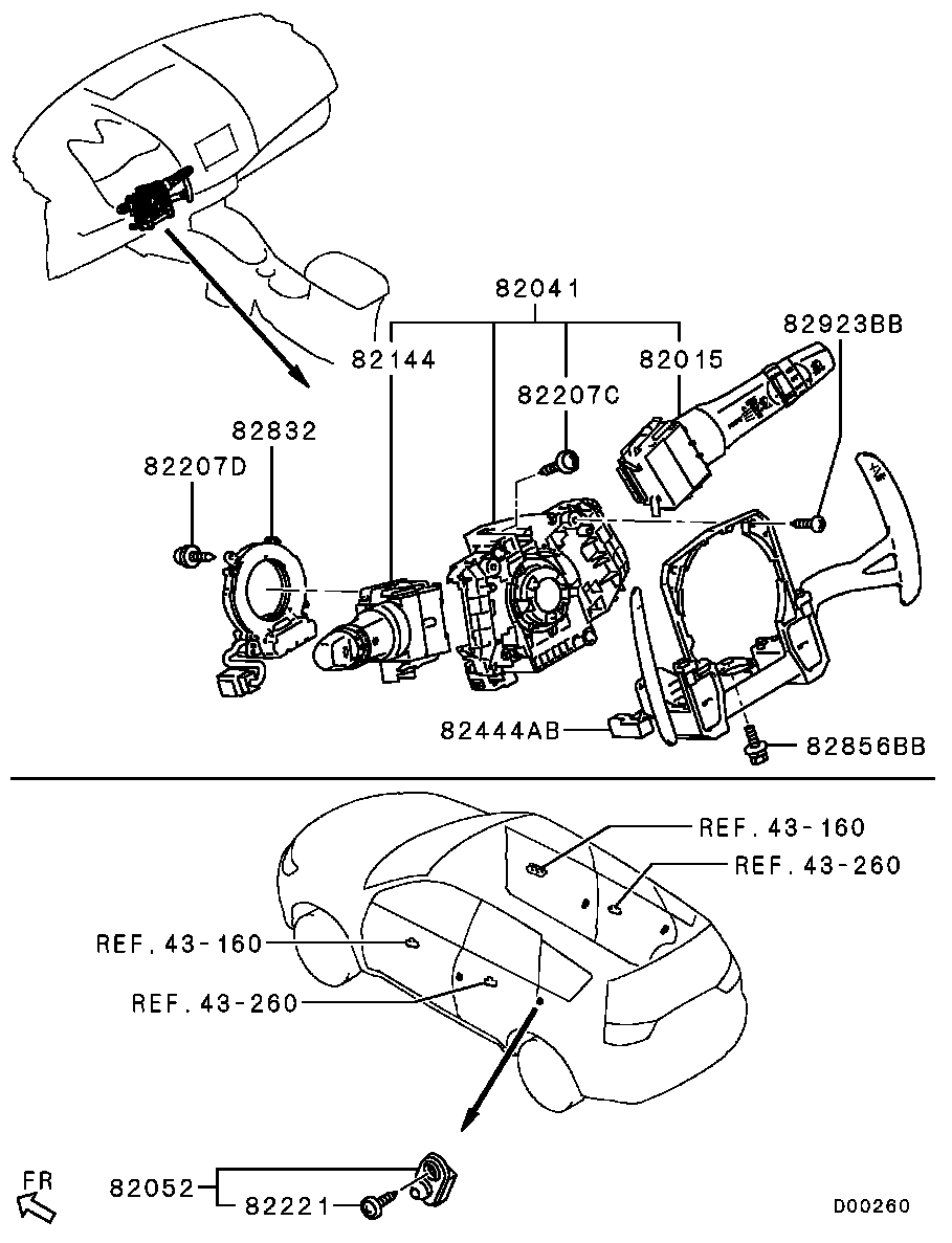 Подрулевой переключатель стеклоочистителя для Мицубиси Аутлендер 2009-2013