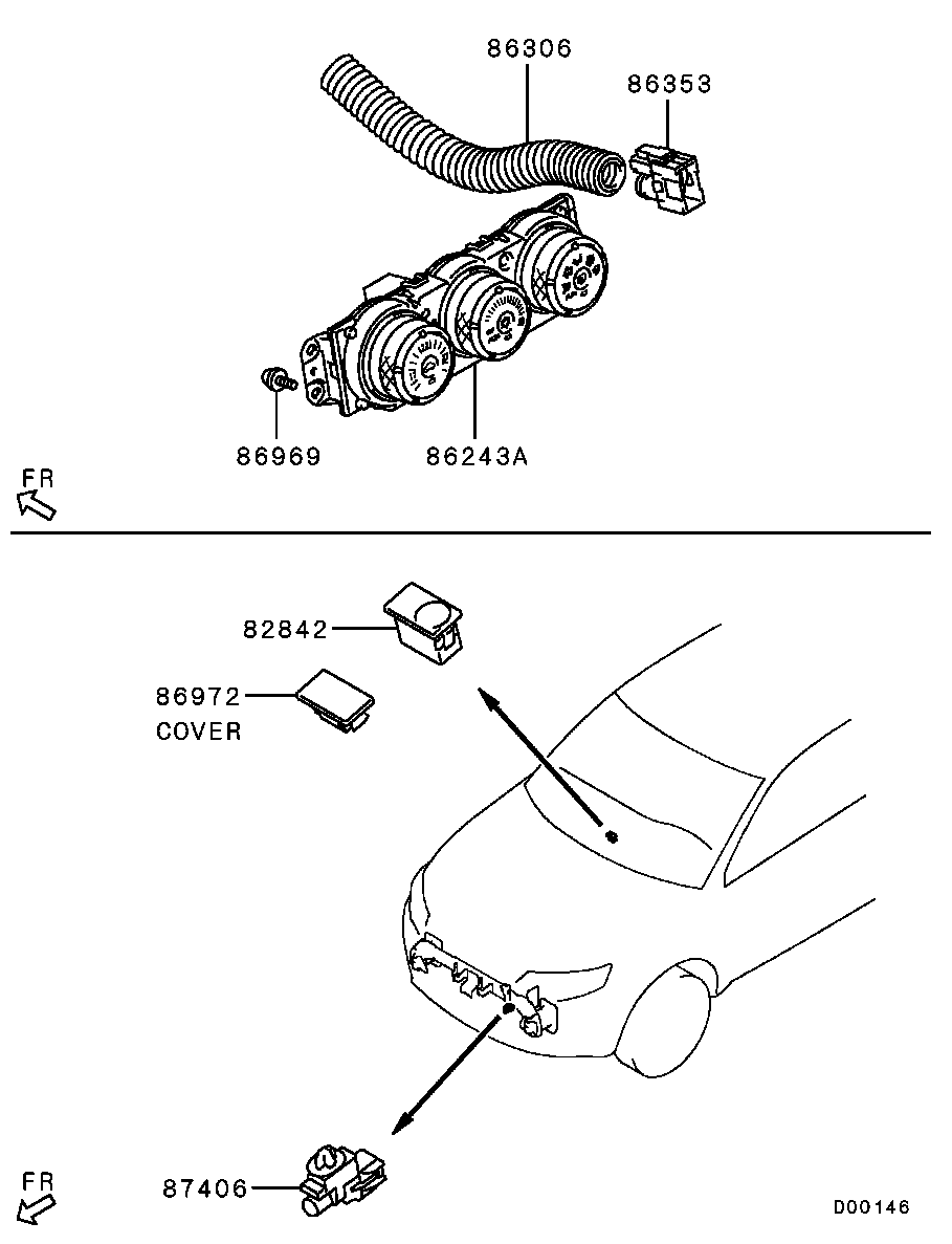 Панель климатической системы для Мицубиси Аутлендер 2009-2013