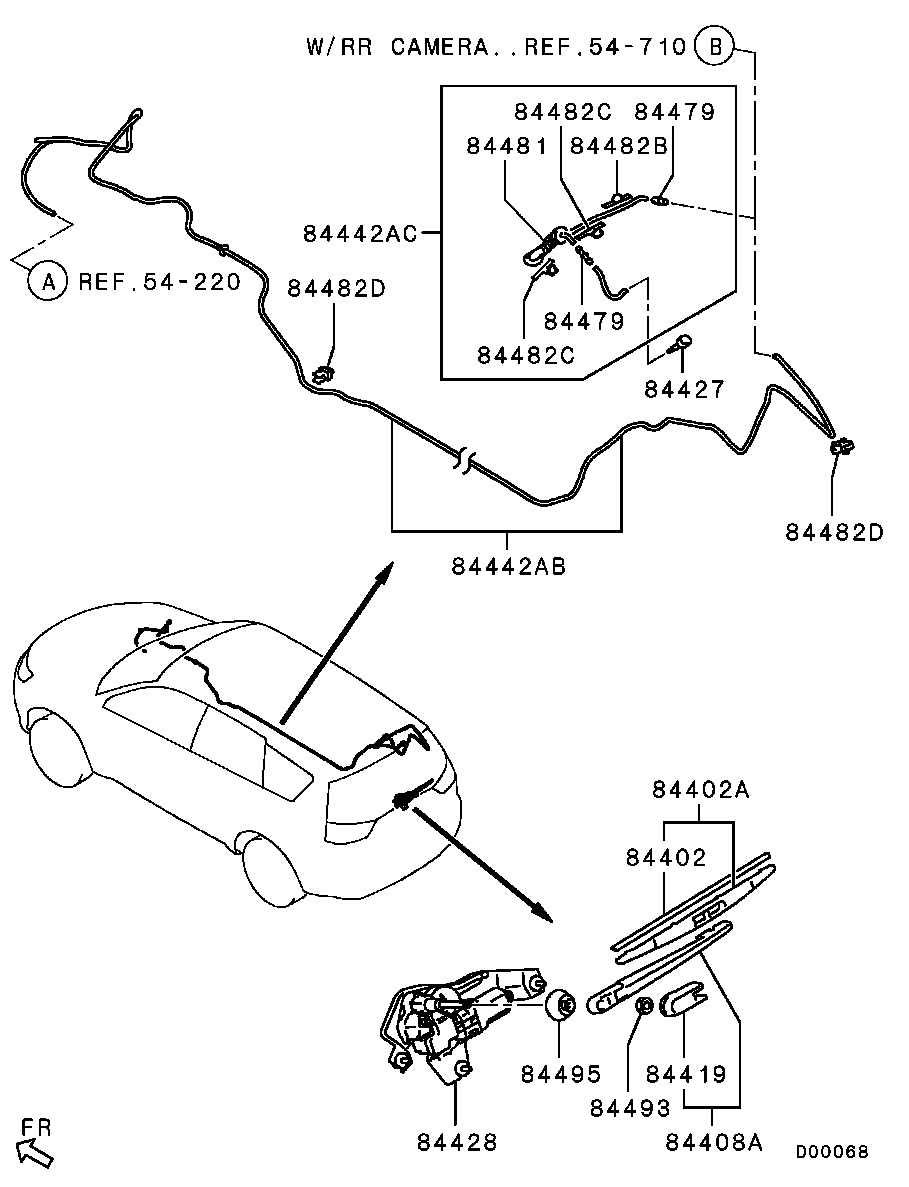 Моторчик стеклоочистителя заднего стекла для Мицубиси Аутлендер 2009-2013