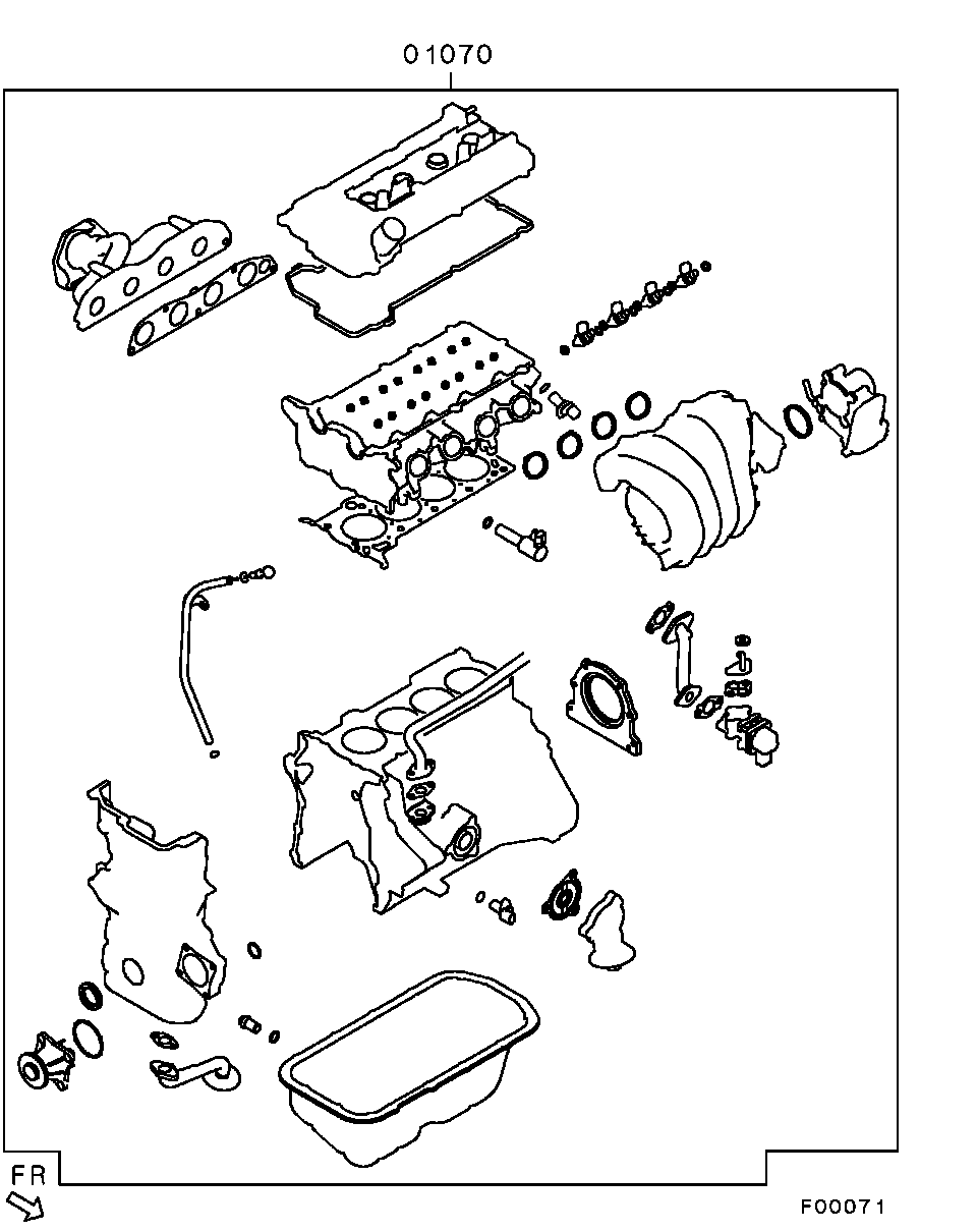 Комплект прокладок для двигателя для Мицубиси ASX 2010-2013.