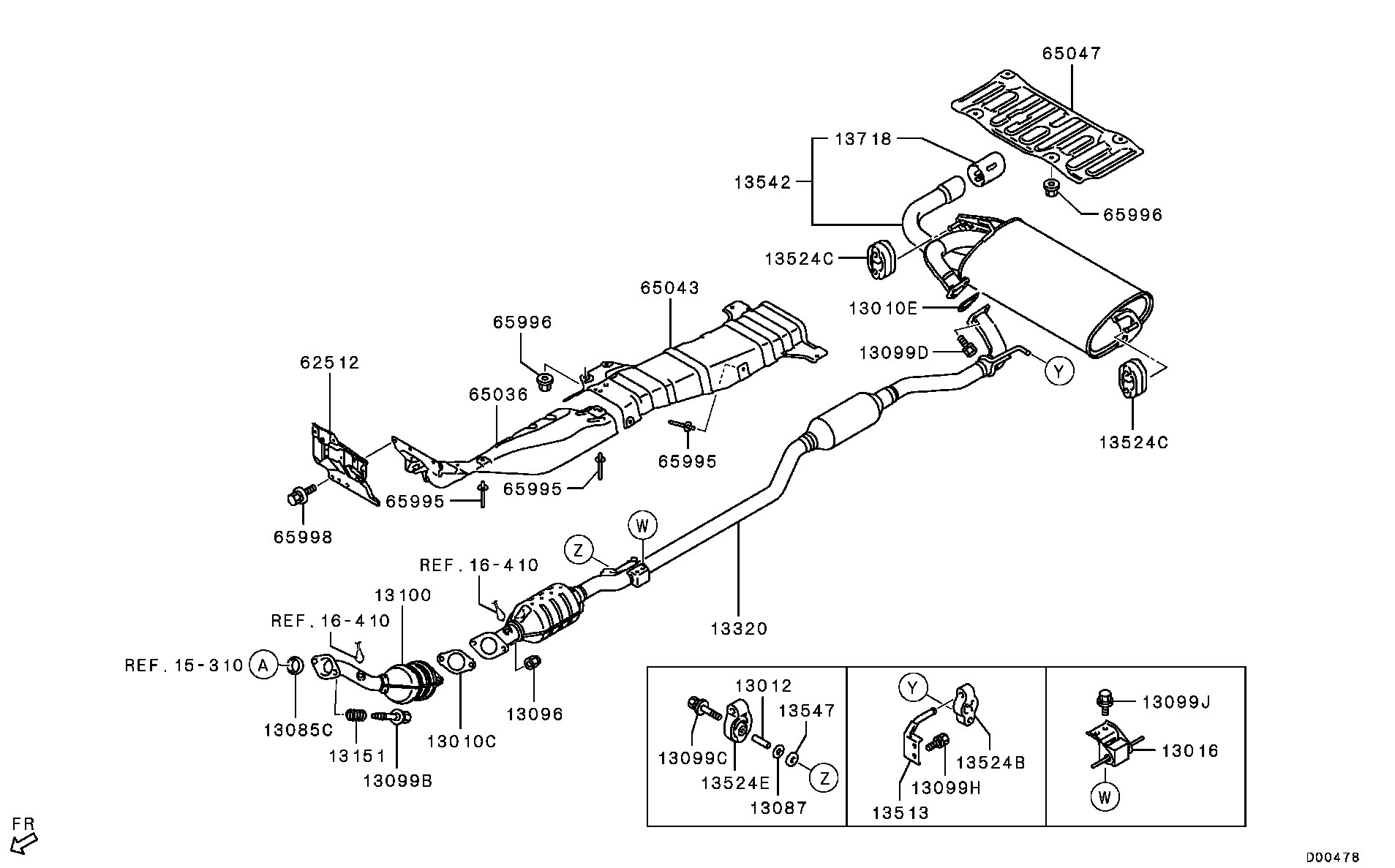 Глушитель основной для Мицубиси ASX 2010-2013.