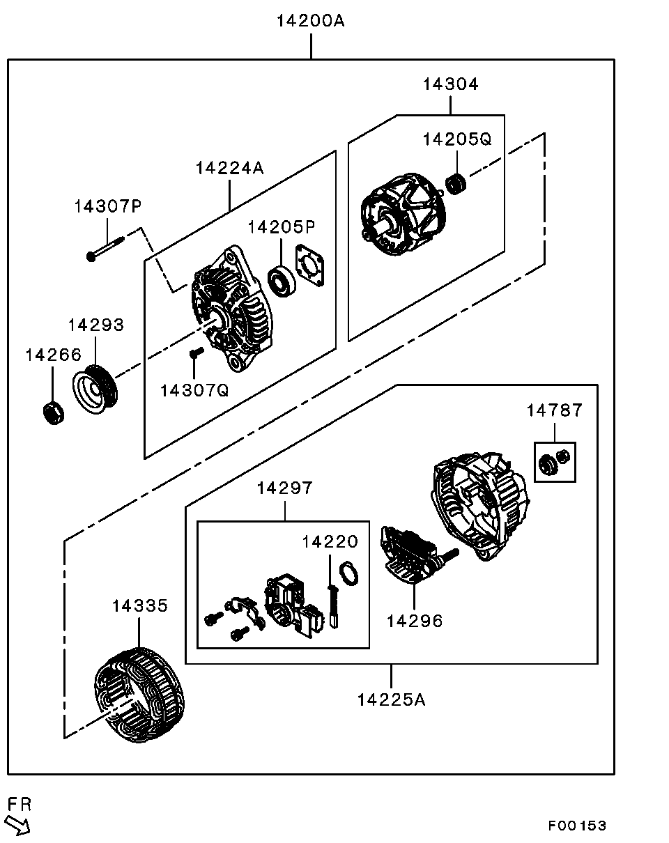 Генератор в сборе для Мицубиси ASX 2010-2013.