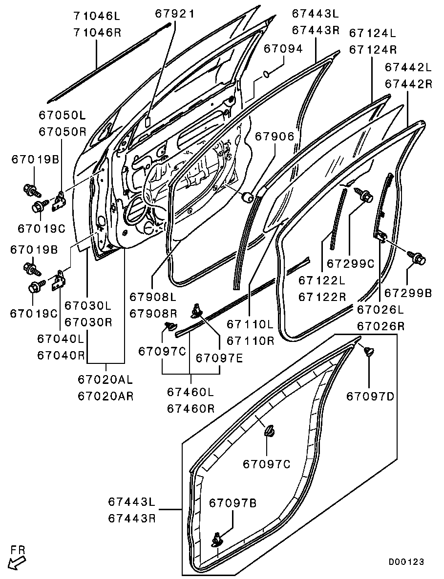 Дверь передняя левая для Мицубиси ASX 2010-2013.