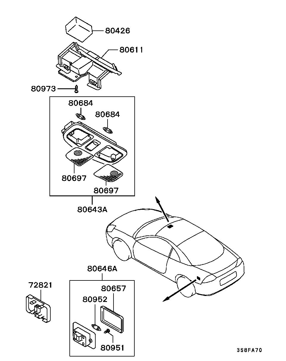 Зеркало боковое правое для Мицубиси ASX 2010-2013.