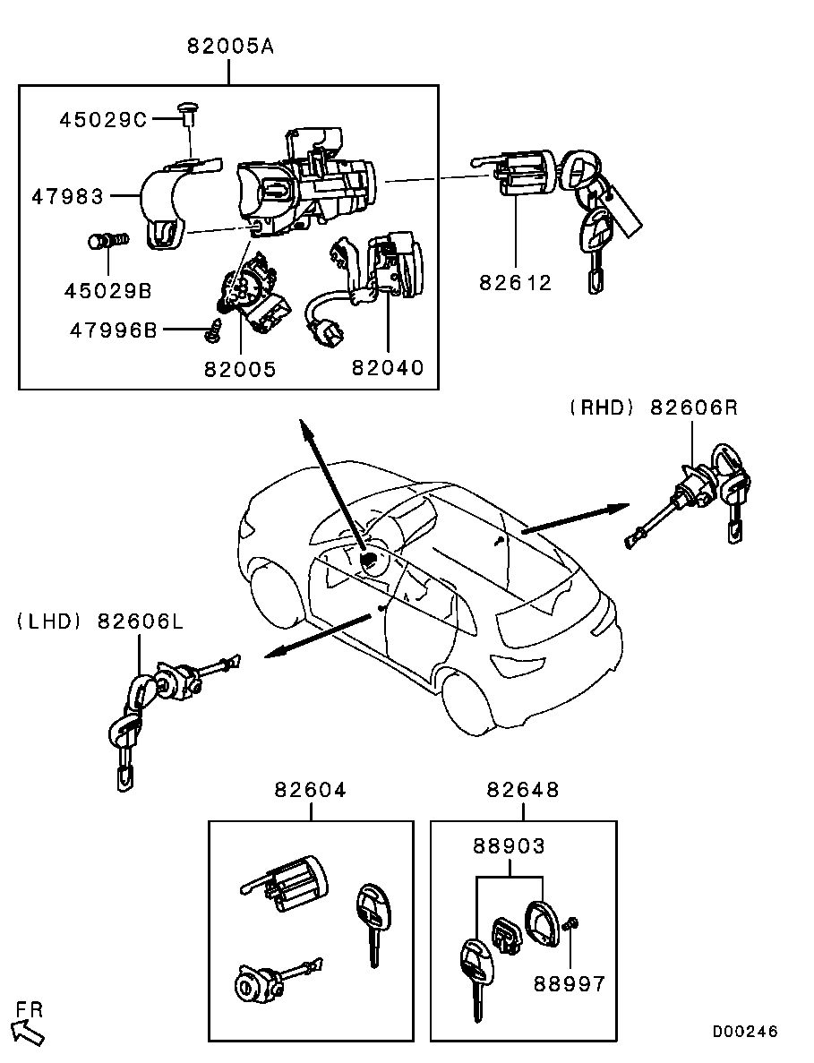 Комплект ключей для Мицубиси ASX 2010-2013.