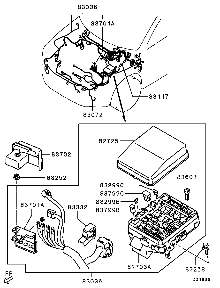 Блок предохранителей для Мицубиси ASX 2010-2013.