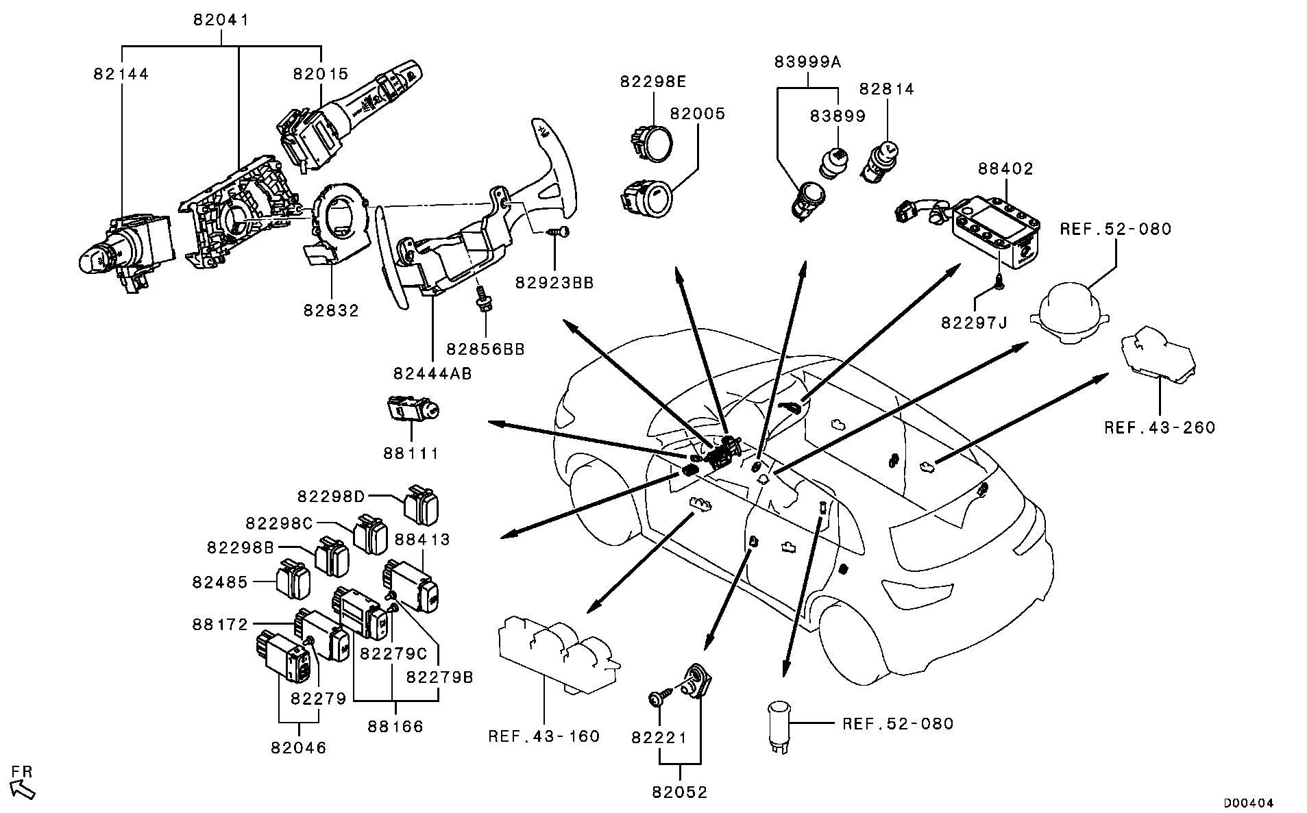 Подрулевой переключатель внешнего света для Мицубиси ASX 2010-2013.