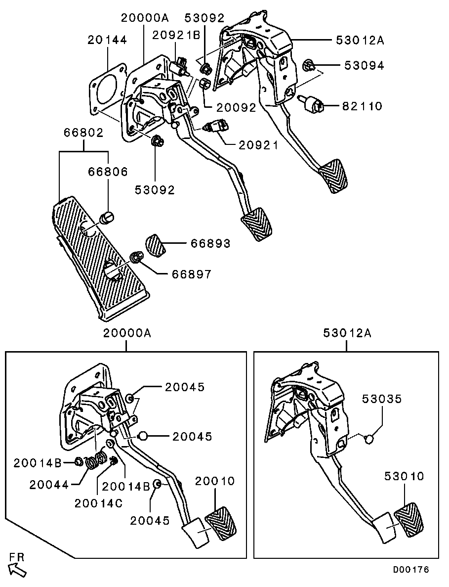 Педаль тормоза для Мицубиси ASX 2010-2013.