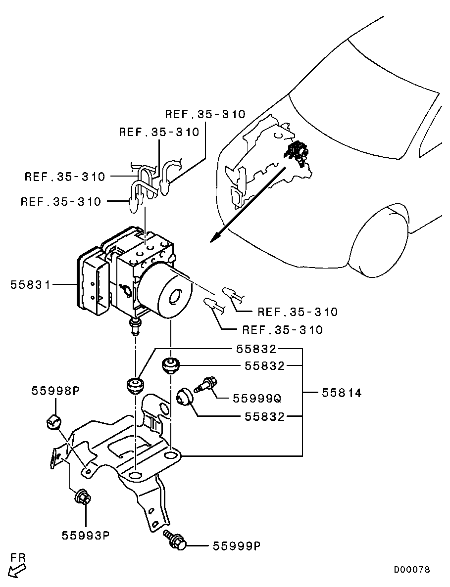 Блок АБС для Мицубиси ASX 2010-2013.