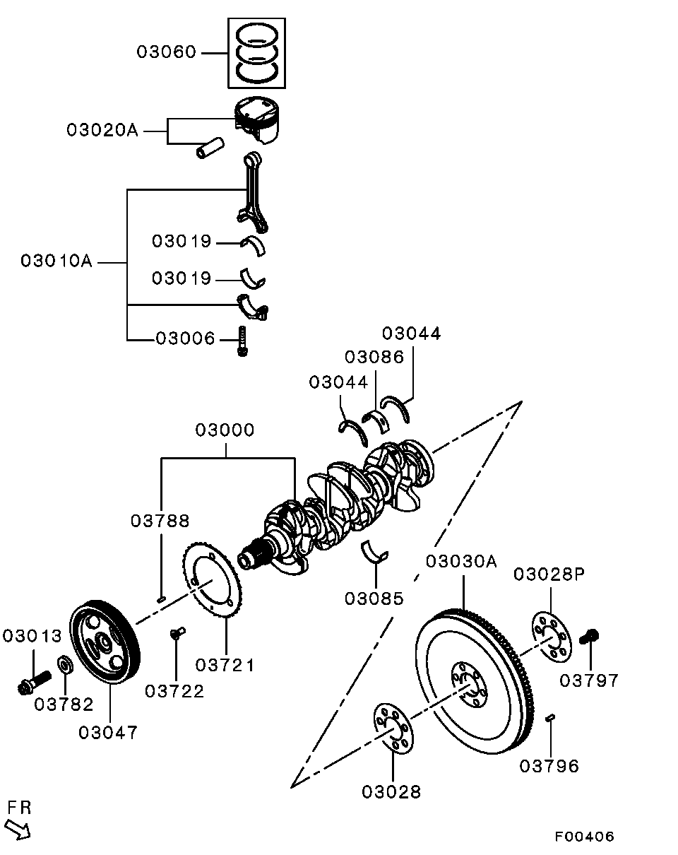 Комплект колец поршневых для Мицубиси ASX 2012-2016