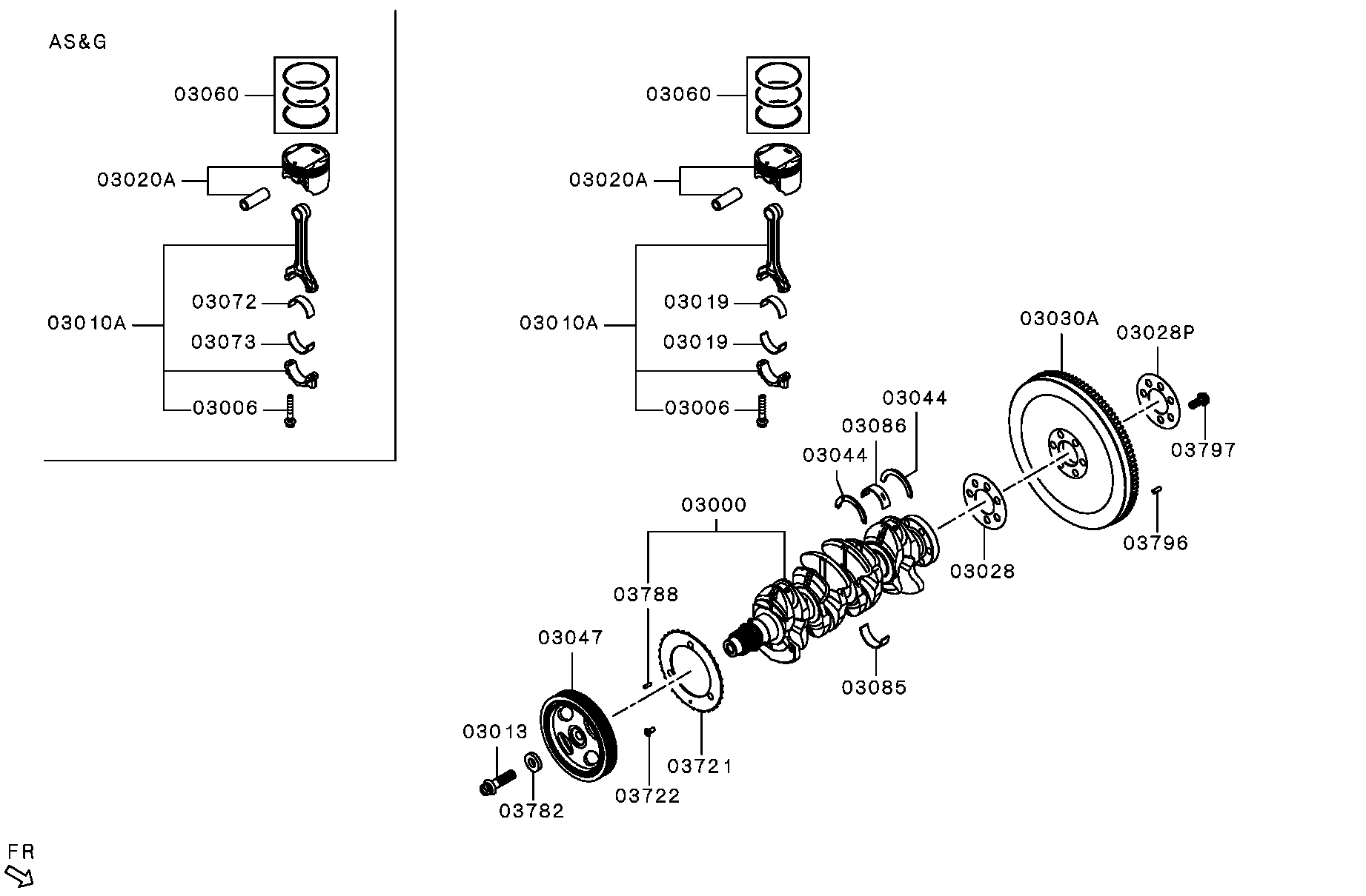 Шкив коленвала для Мицубиси ASX 2012-2016
