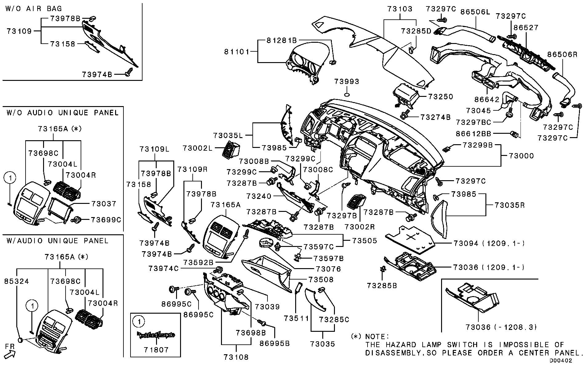 Подушка безопасности пассажира для Мицубиси ASX 2012-2016