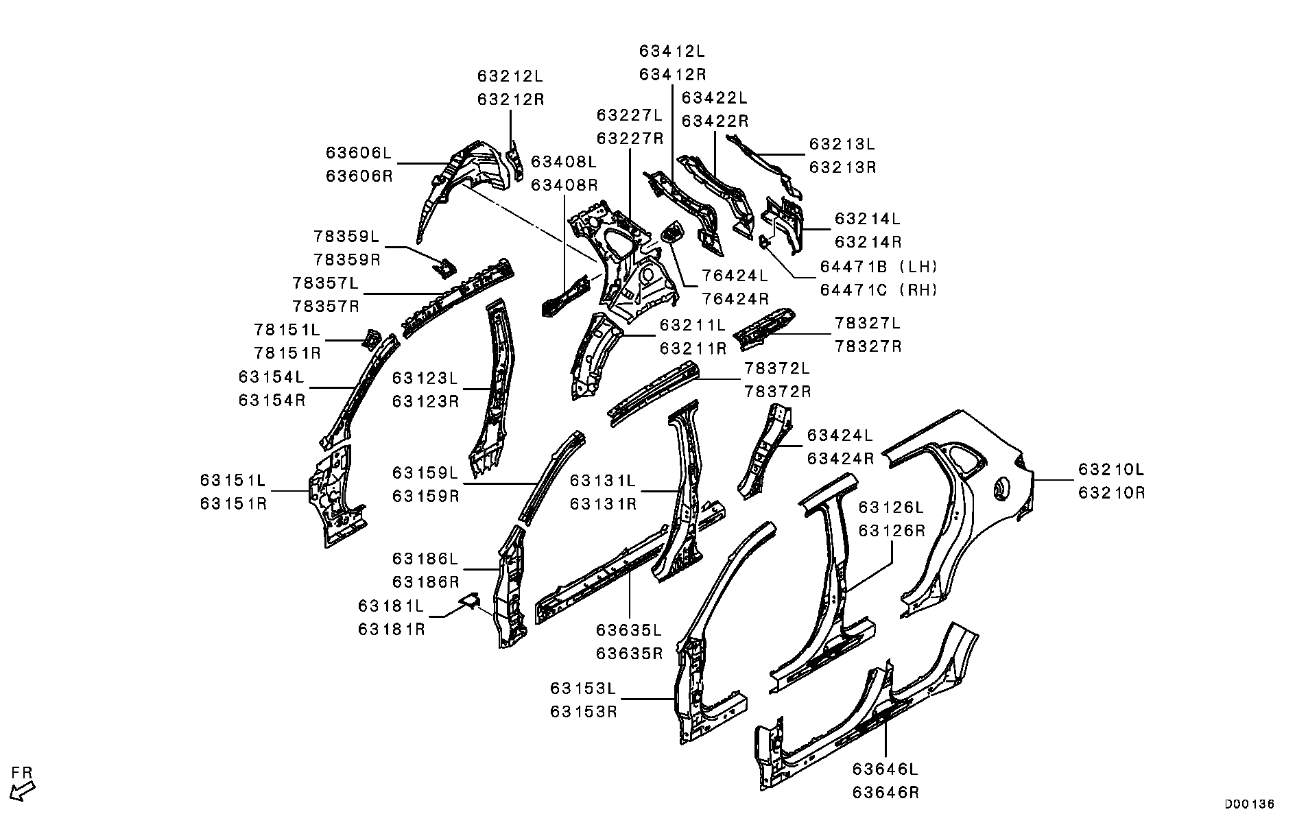 Крыло заднее левое для Мицубиси ASX 2012-2016