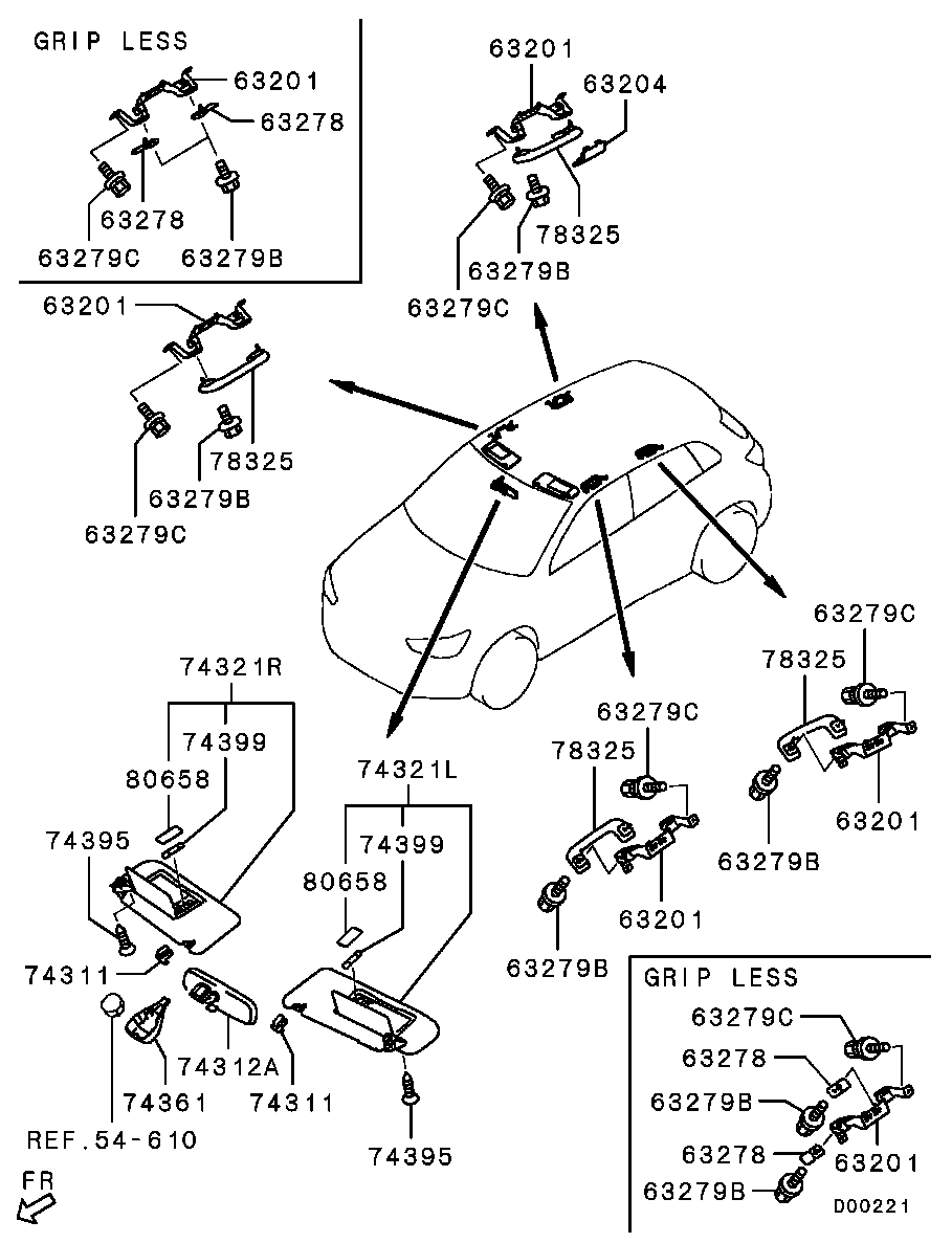 Зеркало внутрисалонное для Мицубиси ASX 2012-2016