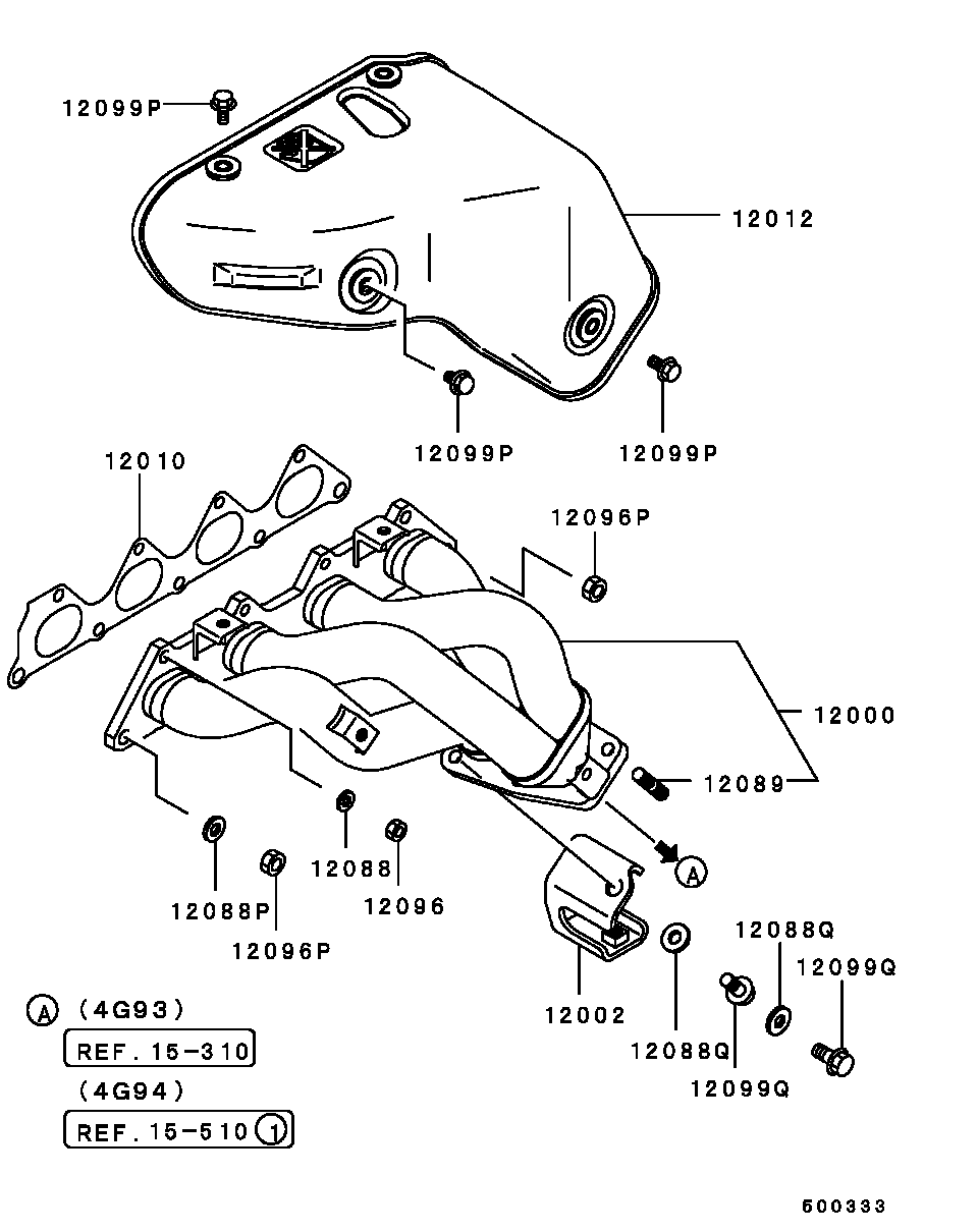 Коллектор выпускной для Мицубиси Паджеро Пинин 1998-2006