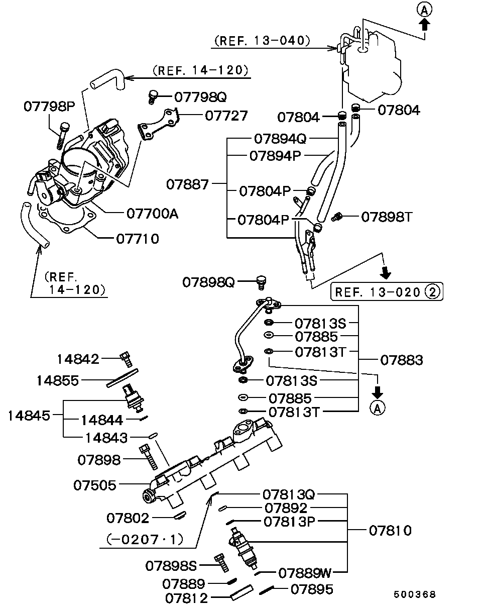 Топливная рампа для Мицубиси Паджеро Пинин 1998-2006