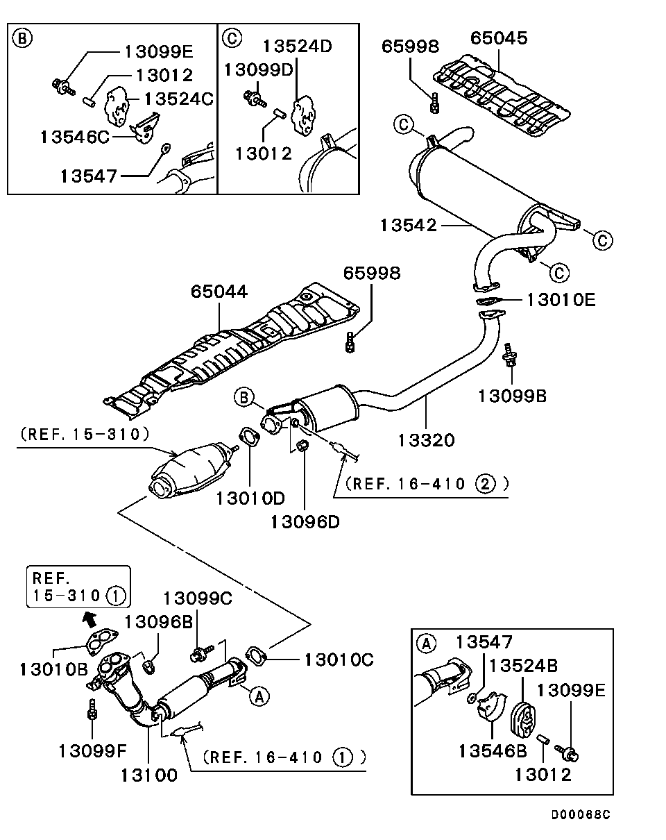 Приёмная труба для Мицубиси Паджеро Пинин 1998-2006