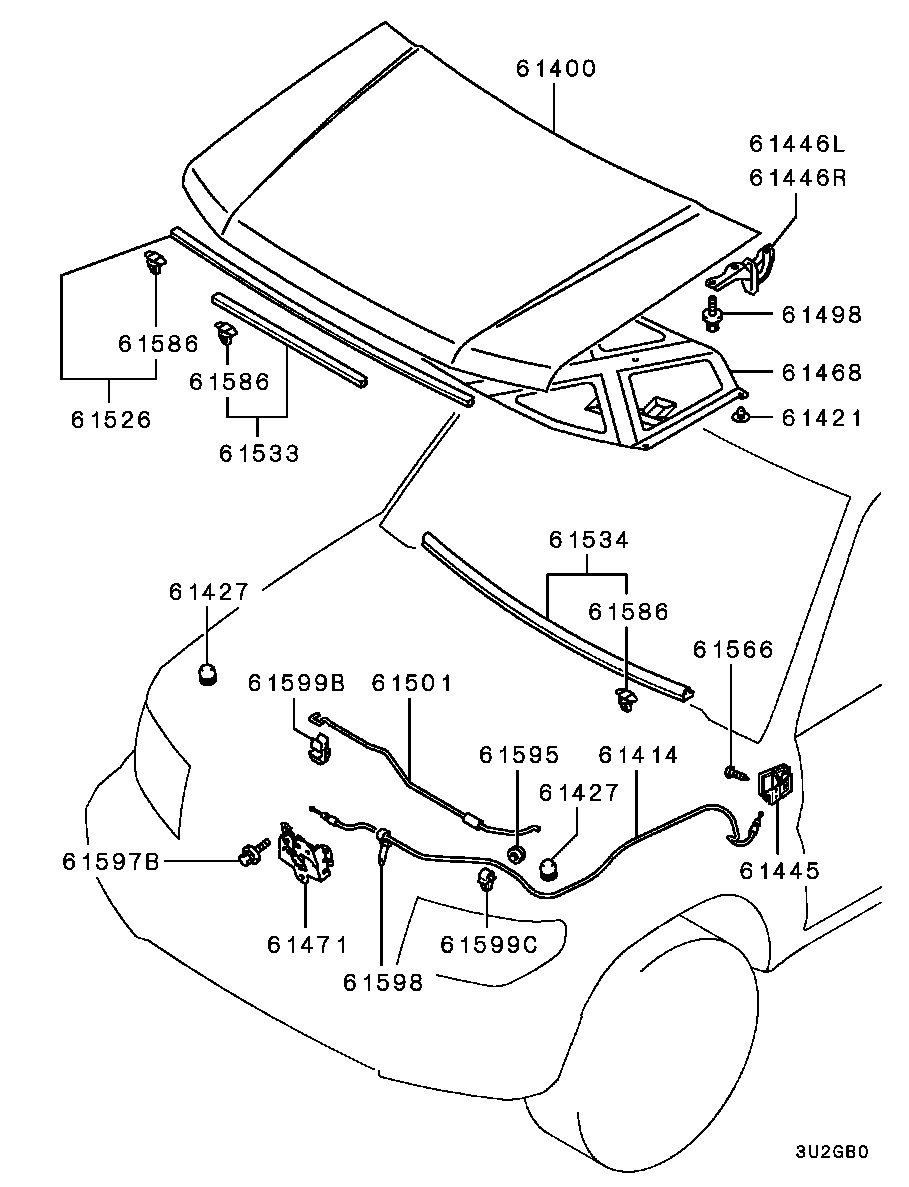 Капот для Мицубиси Паджеро Пинин 1998-2006