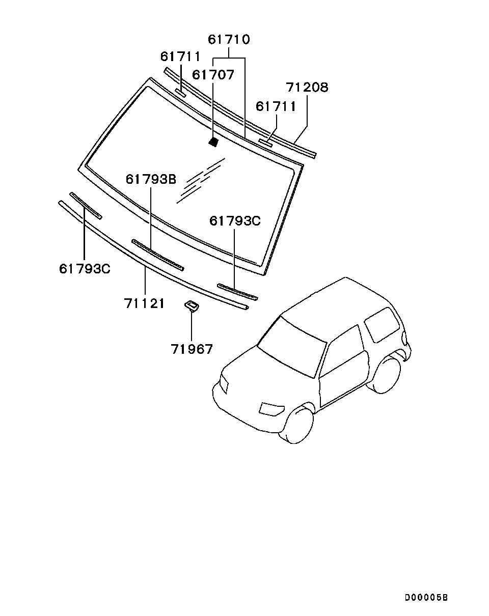 Лобовое стекло для Мицубиси Паджеро Пинин 1998-2006