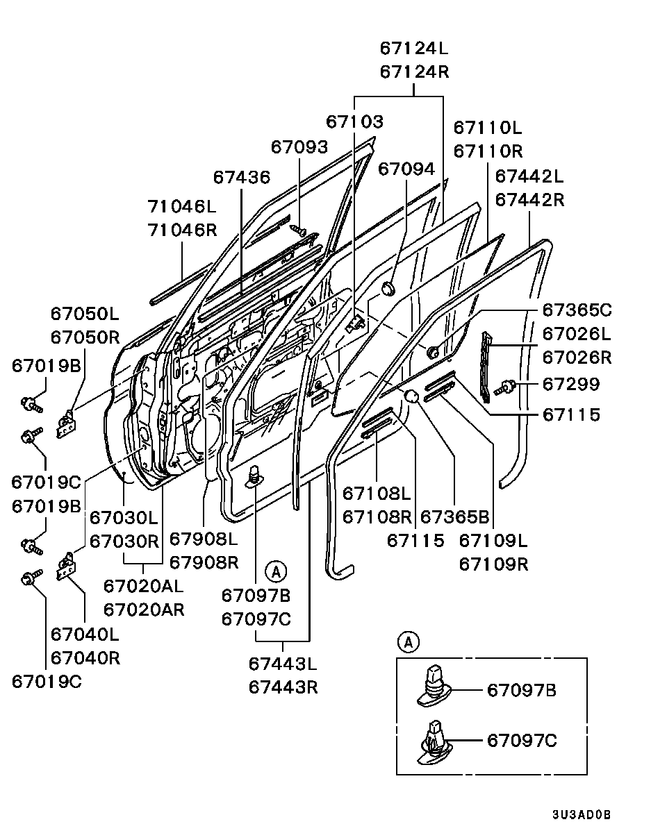 Дверь передняя левая для Мицубиси Паджеро Пинин 1998-2006