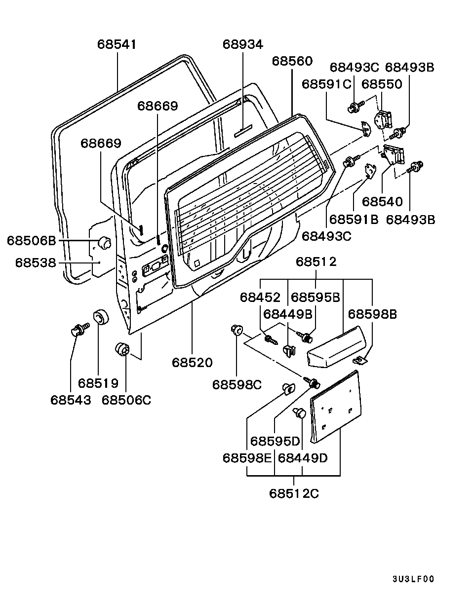 Крышка багажника для Мицубиси Паджеро Пинин 1998-2006