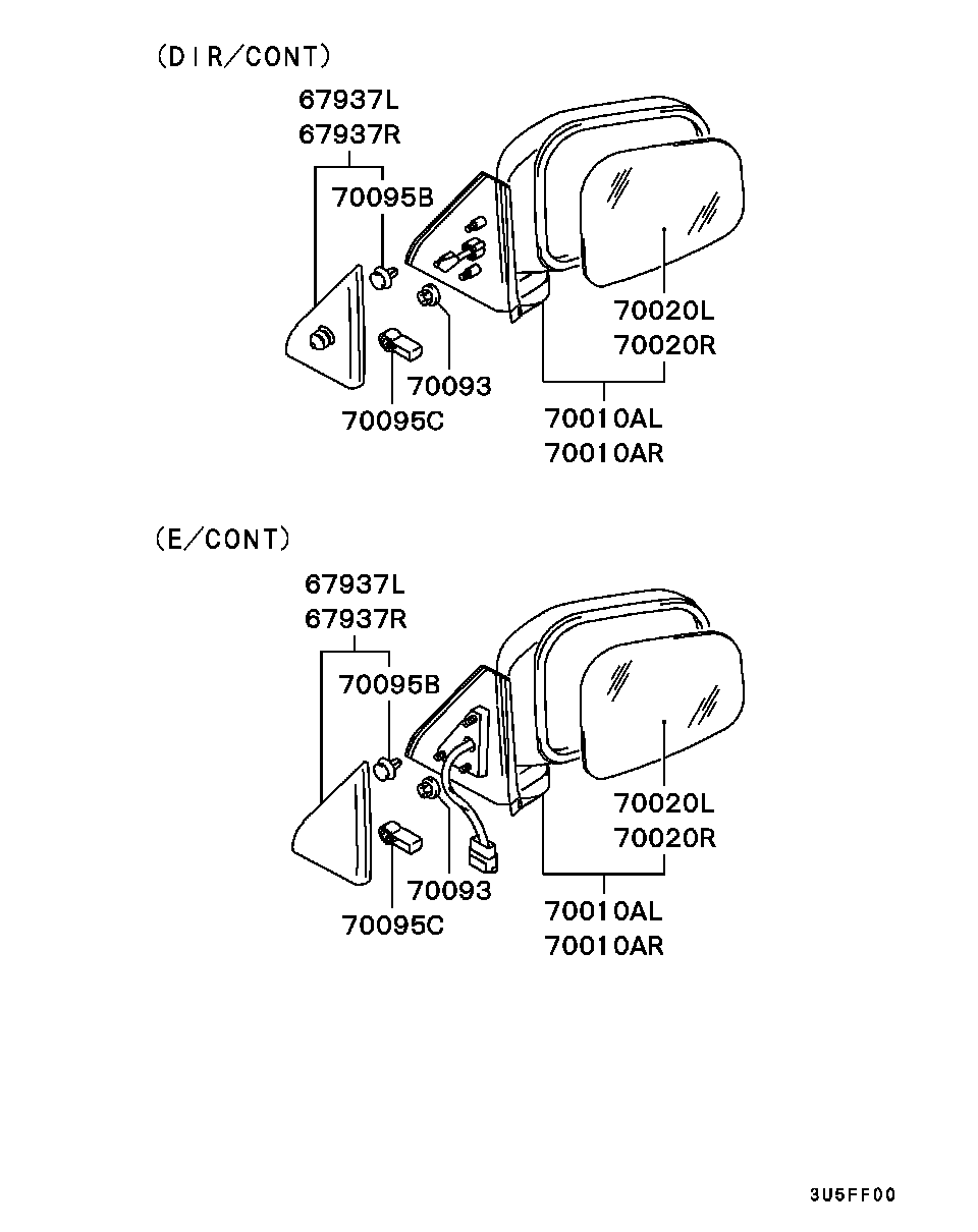 Зеркало боковое левое для Мицубиси Паджеро Пинин 1998-2006