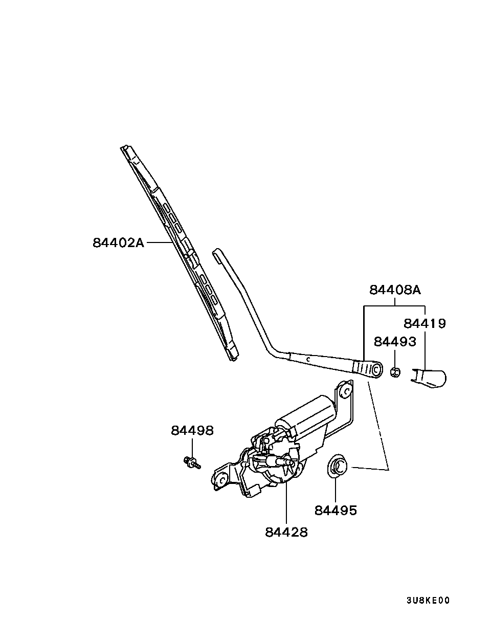 Моторчик стеклоочистителя заднего стекла для Мицубиси Паджеро Пинин 1998-2006