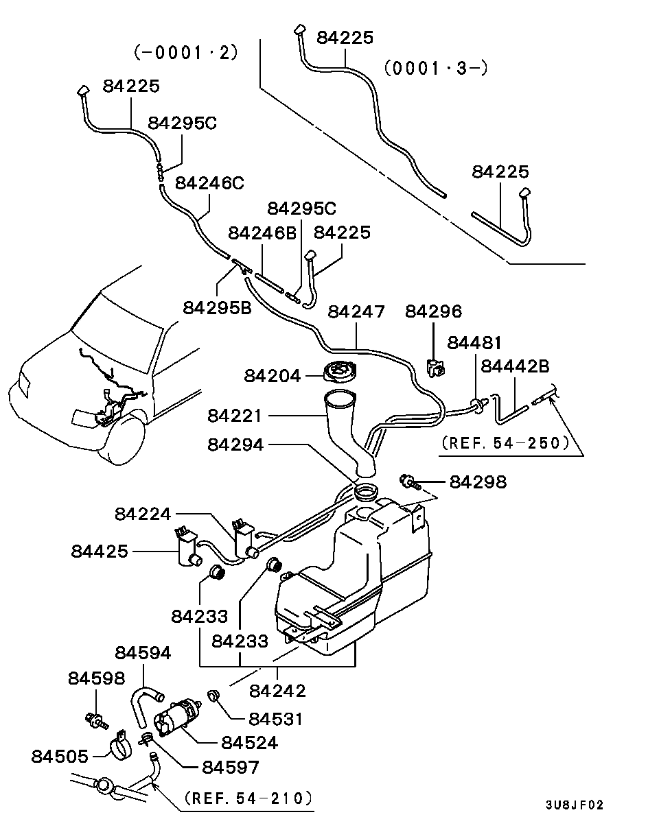 Бачок стеклоочистителей для Мицубиси Паджеро Пинин 1998-2006