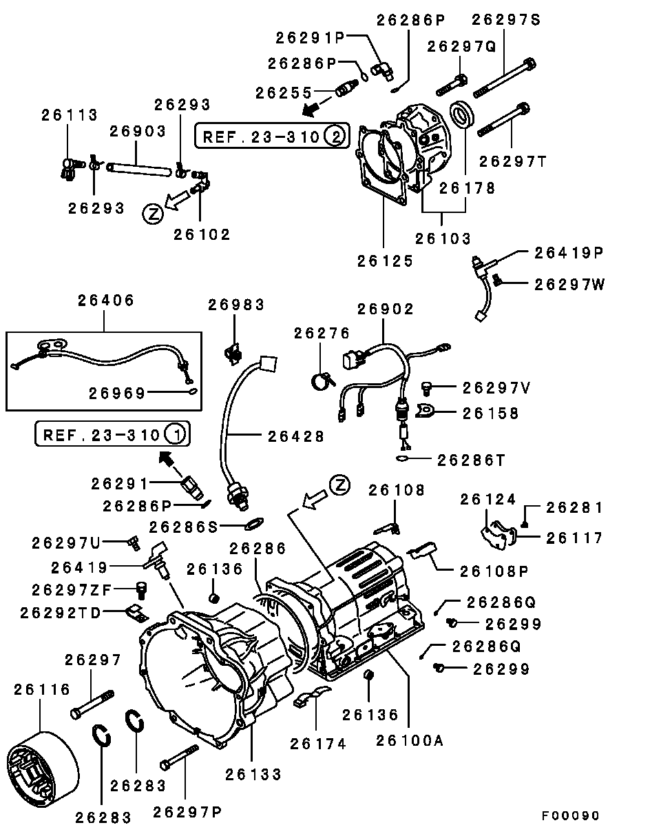 Корпус АКПП для Мицубиси Паджеро Пинин 1998-2006