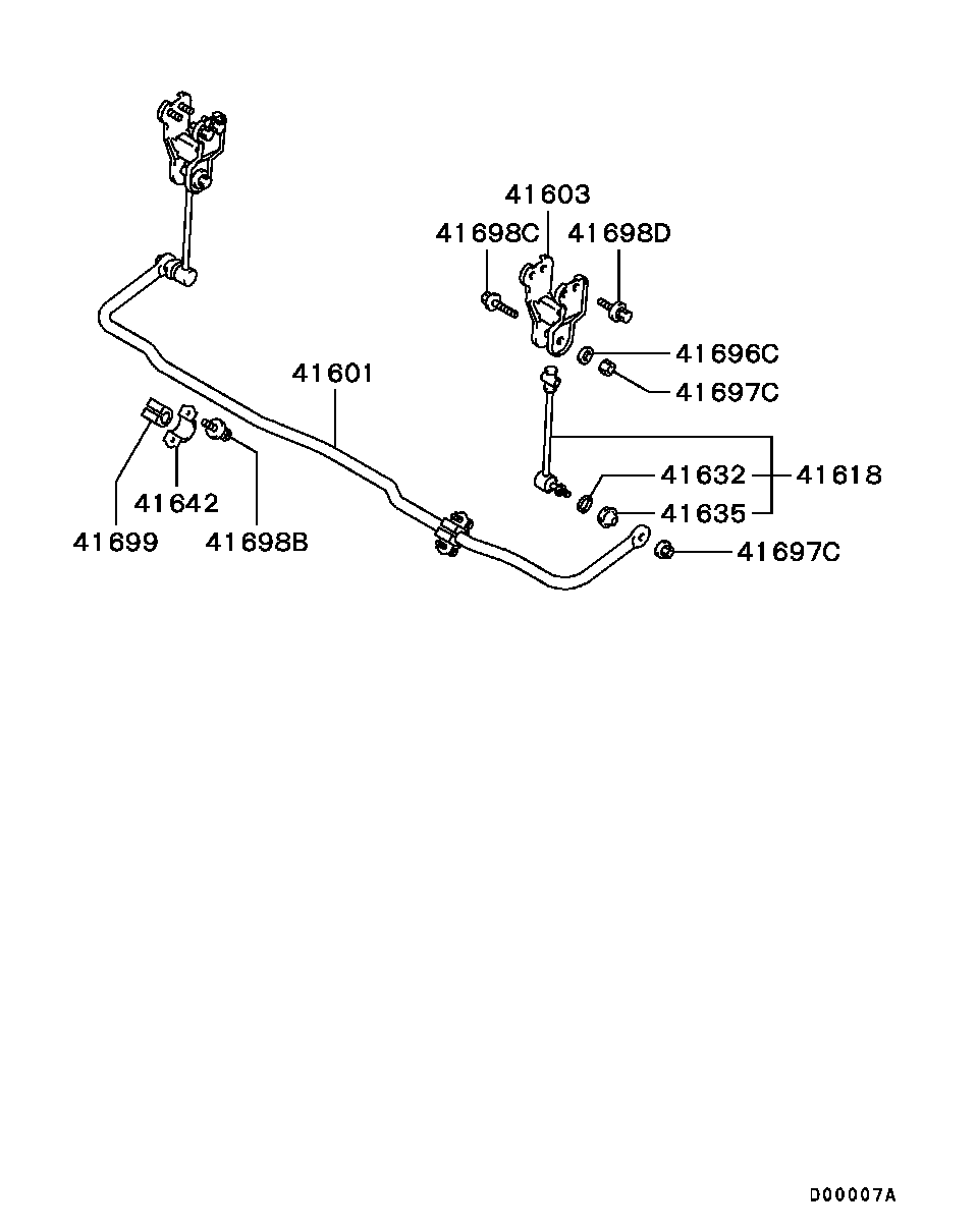 Стабилизатор задний для Мицубиси Паджеро Пинин 1998-2006
