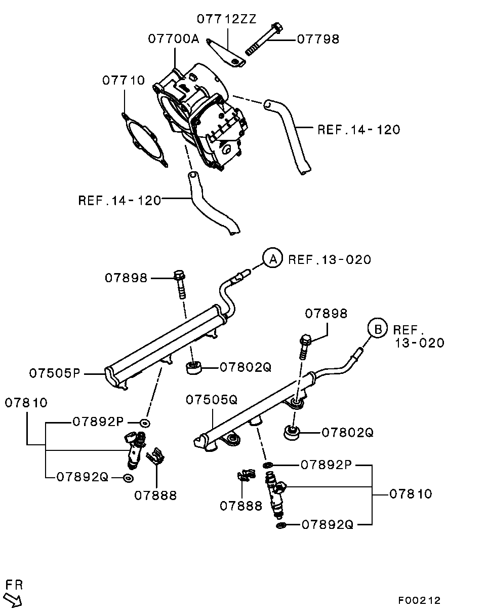 Топливная рампа для Мицубиси Аутлендер 2012-2015