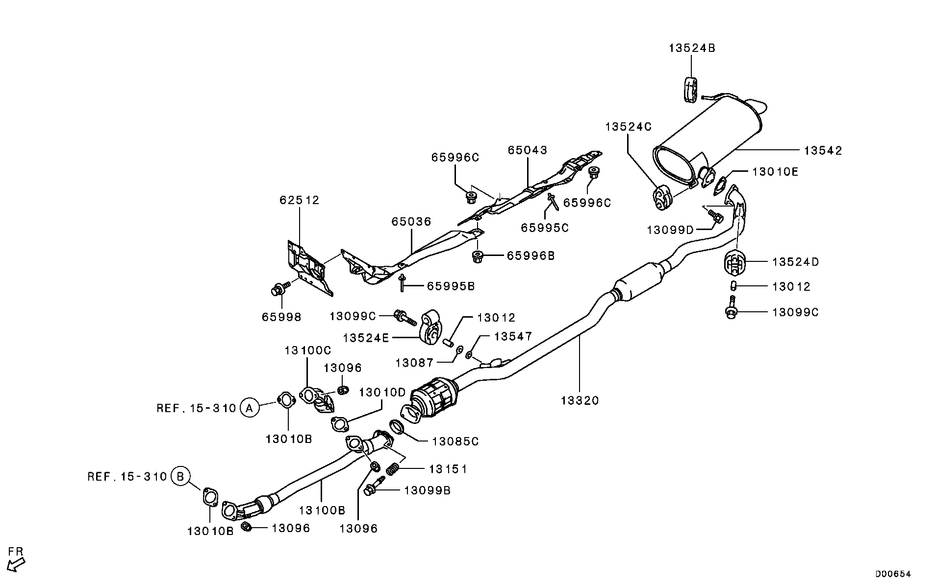 Приёмная труба для Мицубиси Аутлендер 2012-2015