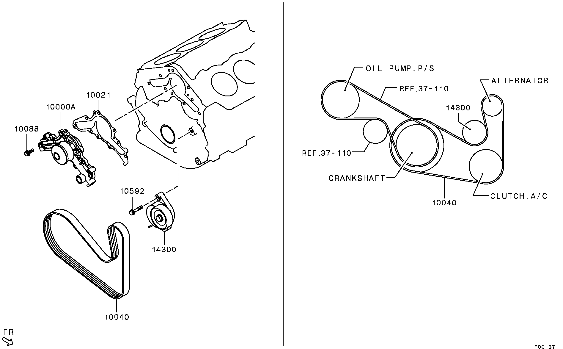 Помпа водяная для Мицубиси Аутлендер 2012-2015