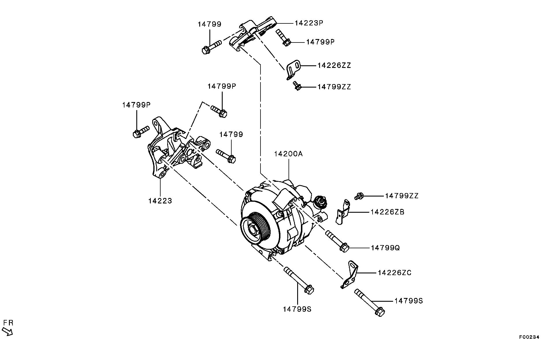Генератор в сборе для Мицубиси Аутлендер 2012-2015