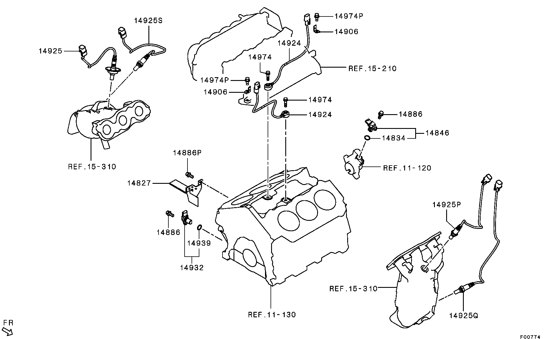 Датчик детонации для Мицубиси Аутлендер 2012-2015