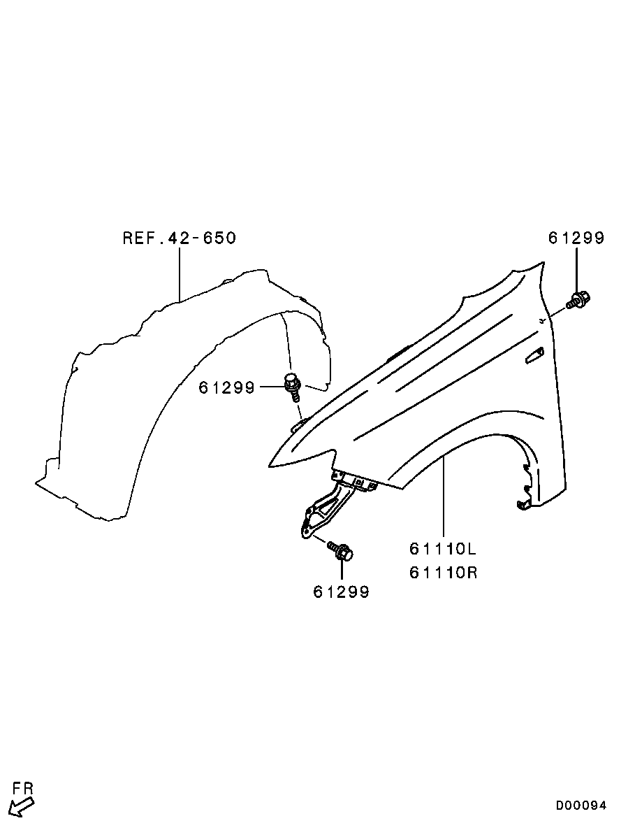 Крыло переднее правое для Мицубиси Аутлендер 2012-2015