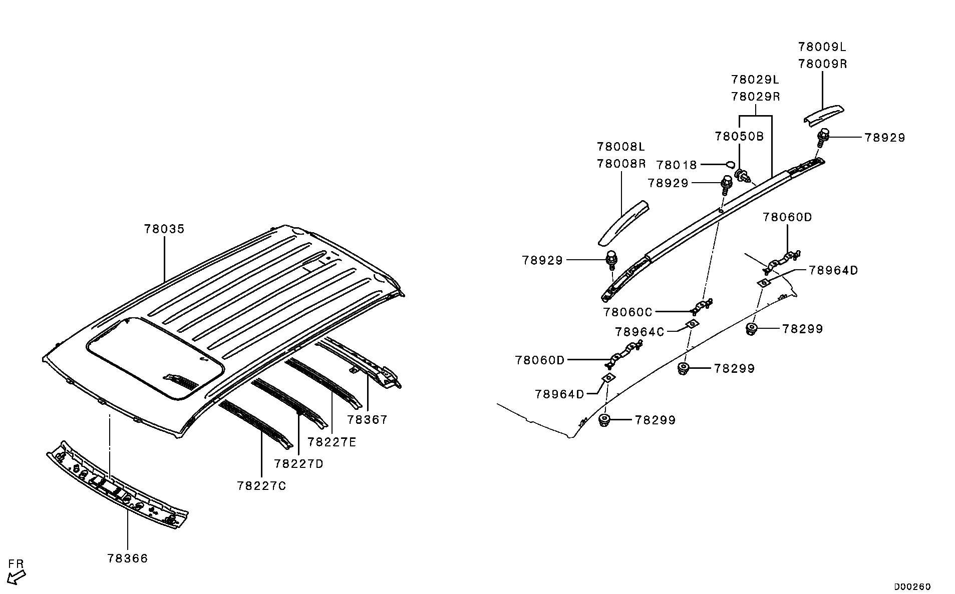 Крыша для Мицубиси Аутлендер 2012-2015
